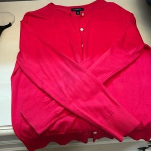 Lands End Button Down Sweater, women’s medium, pink.